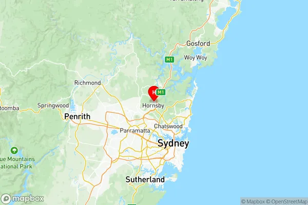 Hornsby, New South Wales Region Map