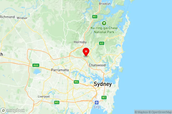 Pymble, New South Wales Region Map