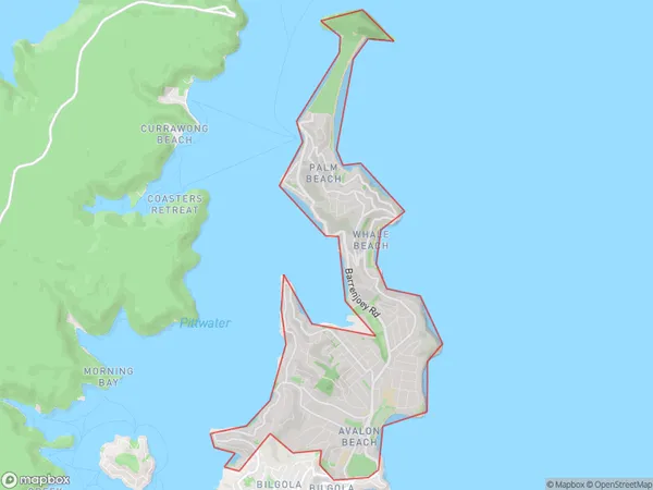 AU PostCode 2108 Suburbs Map for Avalon - Palm Beach