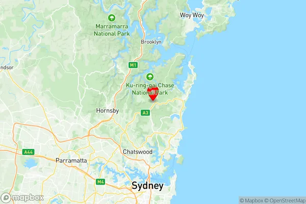 Terrey Hills Duffys Forest, New South Wales Region Map