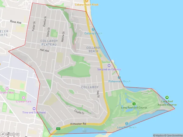 Collaroy Collaroy Plateau, New South Wales Polygon Area Map