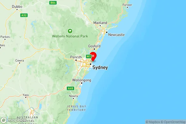 Sydney Northern Beaches, New South Wales Region Map