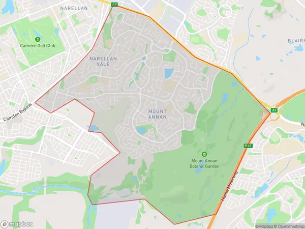 Mount Annan, New South Wales Polygon Area Map