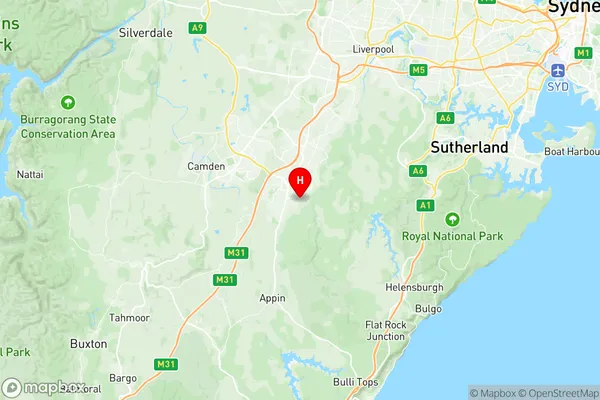 Bradbury Wedderburn, New South Wales Region Map