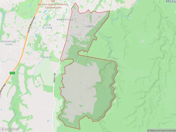 ZipCode 2560 Areas Map for Bradbury - Wedderburn