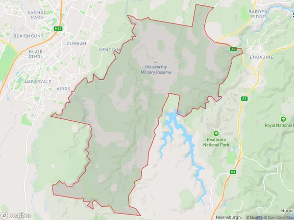 Holsworthy Military Area, New South Wales Polygon Area Map