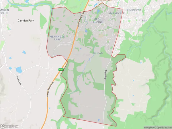 Rosemeadow Glen Alpine, New South Wales Polygon Area Map