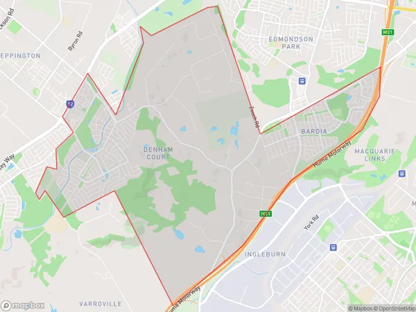 Denham Court Bardia, New South Wales Polygon Area Map