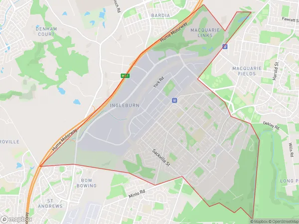 Ingleburn, New South Wales Polygon Area Map