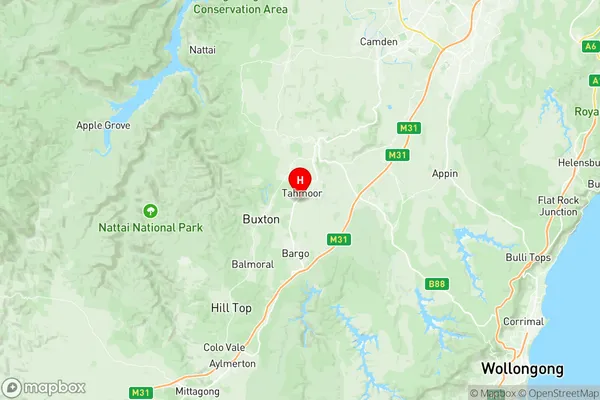 Picton Tahmoor Buxton, New South Wales Region Map