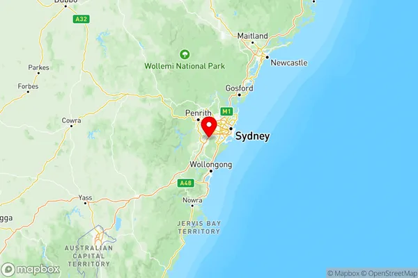 Sydney Outer South West, New South Wales Region Map