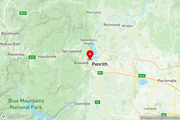 Emu Plains Leonay, New South Wales Region Map