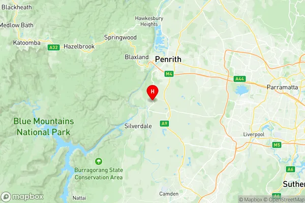 Mulgoa Luddenham Orchard Hills, New South Wales Region Map