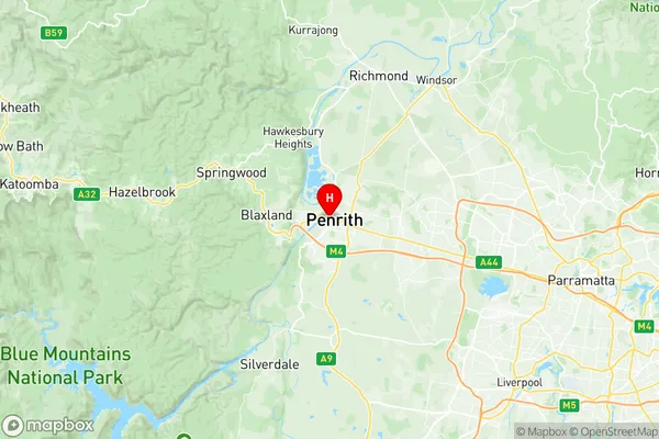 Penrith, New South Wales Region Map