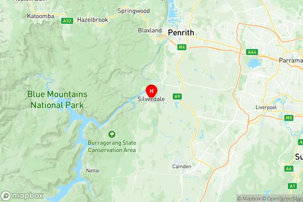 Warragamba Silverdale, New South Wales Region Map