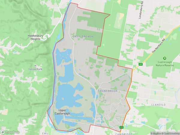 Cranebrook Castlereagh, New South Wales Polygon Area Map