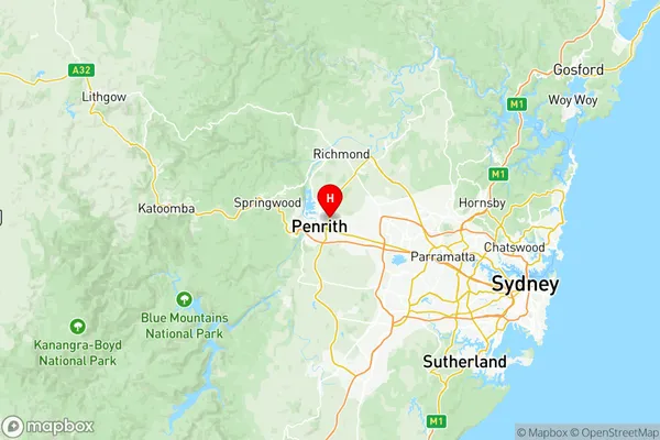 Penrith, New South Wales Region Map