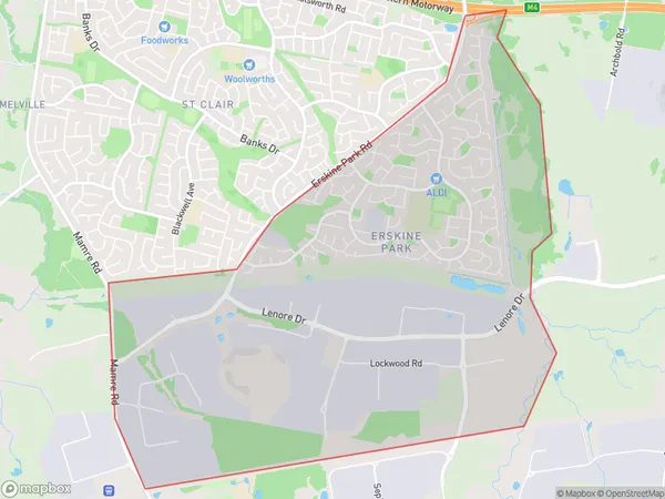 ZipCode 2759 Areas Map for Erskine Park