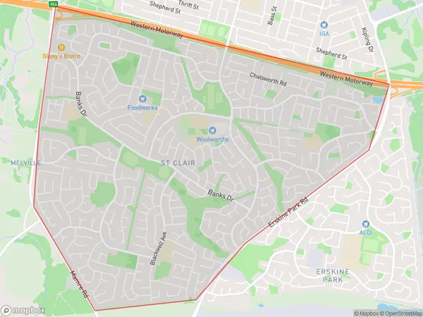 St Clair, New South Wales Polygon Area Map