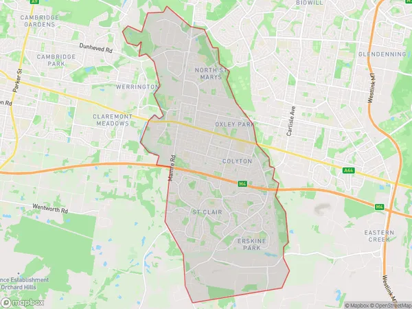 St Marys, New South Wales Polygon Area Map