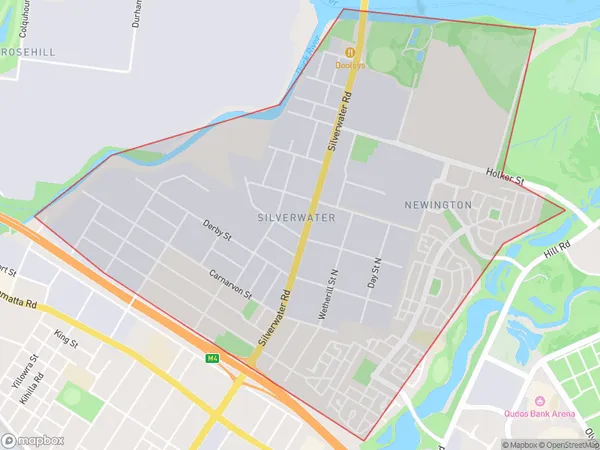 Silverwater Newington, New South Wales Polygon Area Map