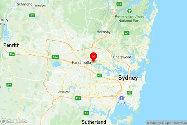 Ermington Rydalmere, New South Wales Region Map