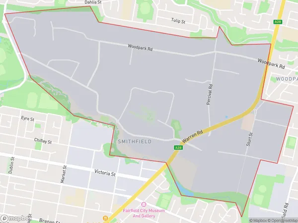 Smithfield Industrial, New South Wales Polygon Area Map