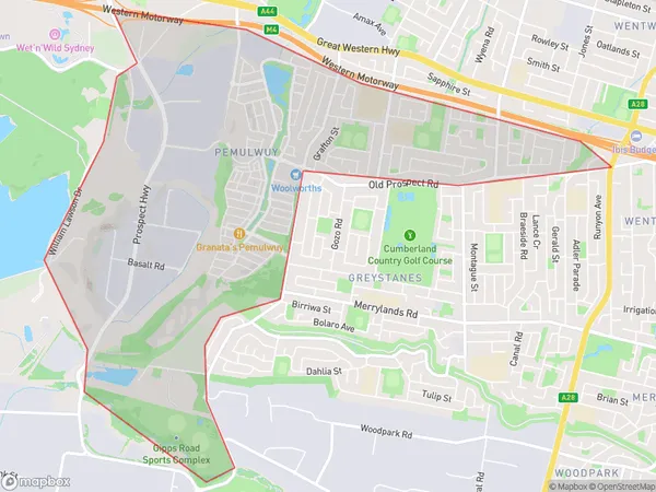 Pemulwuy Greystanes (North), New South Wales Polygon Area Map