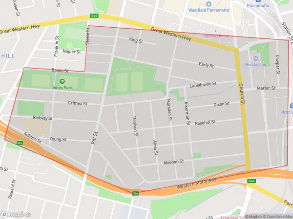 Parramatta South, New South Wales Polygon Area Map