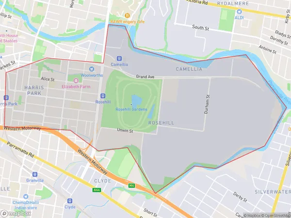 Rosehill Harris Park, New South Wales Polygon Area Map