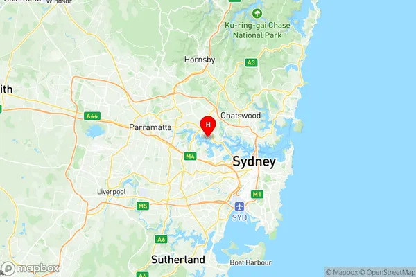 Gladesville Huntleys Point, New South Wales Region Map