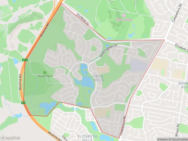 Cecil Hills, New South Wales Polygon Area Map