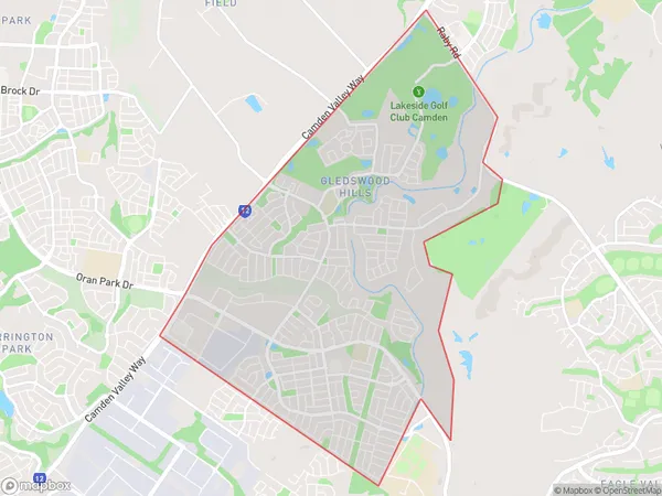 Gledswood Hills Gregory Hills, New South Wales Polygon Area Map