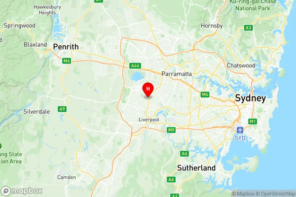 Fairfield West, New South Wales Region Map