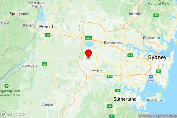 Greenfield Park Prairiewood, New South Wales Region Map