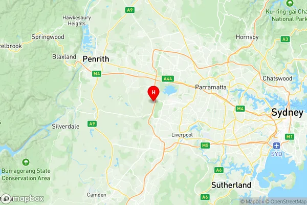 Horsley Park Kemps Creek, New South Wales Region Map