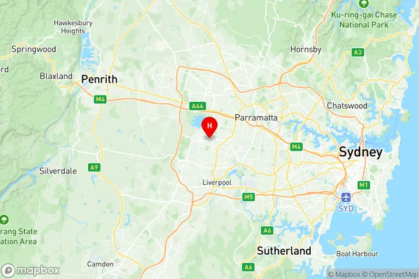 Smithfield Wetherill Park, New South Wales Region Map