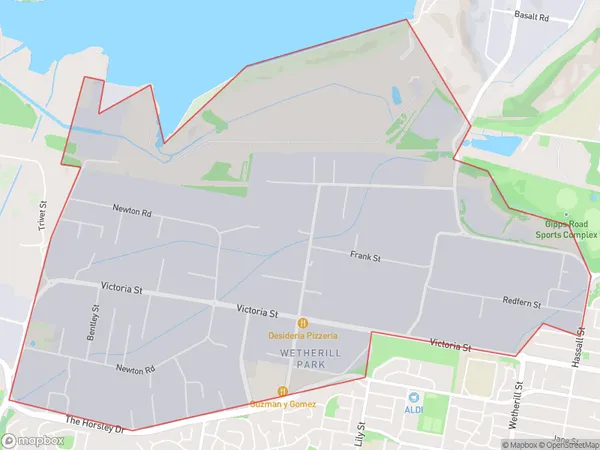 Wetherill Park Industrial, New South Wales Polygon Area Map