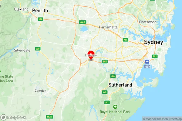Chipping Norton Moorebank, New South Wales Region Map