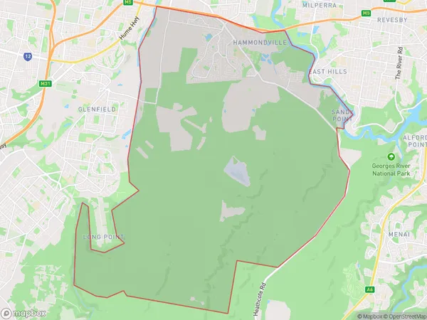 ZipCode 2173 Areas Map for Holsworthy - Wattle Grove