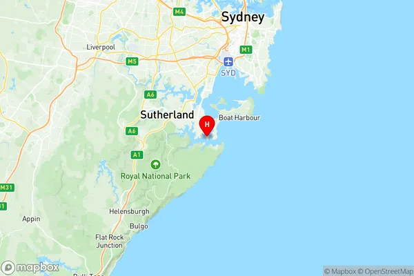 Woolaware Burraneer, New South Wales Region Map