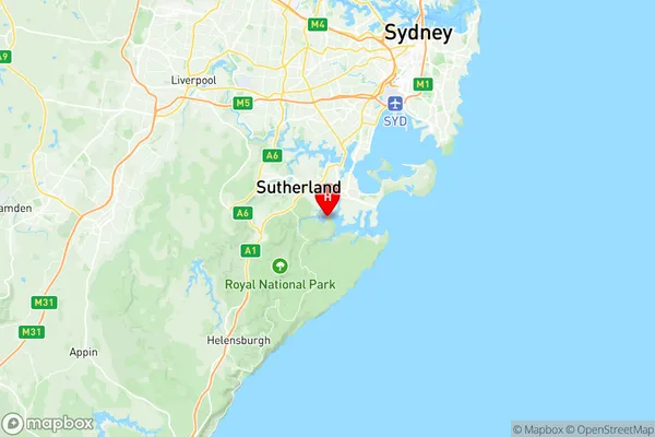 Royal National Park, New South Wales Region Map