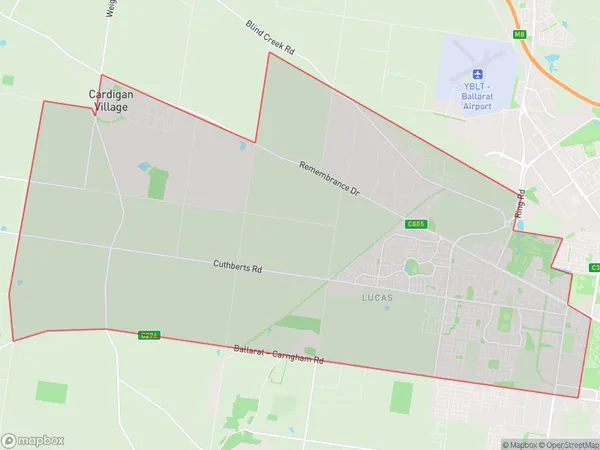 Alfredton, Victoria Polygon Area Map