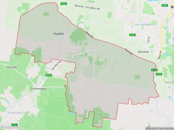 Smythes Creek, Victoria Polygon Area Map