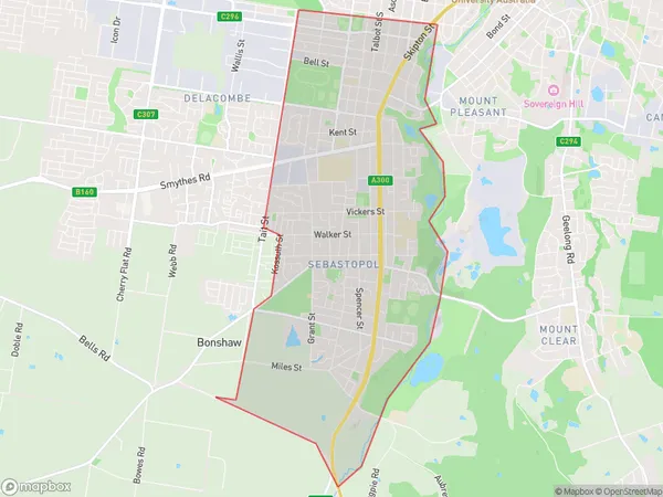 Sebastopol Redan, Victoria Polygon Area Map