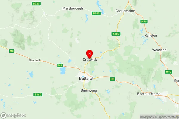 Creswick Daylesford Ballan, Victoria Region Map