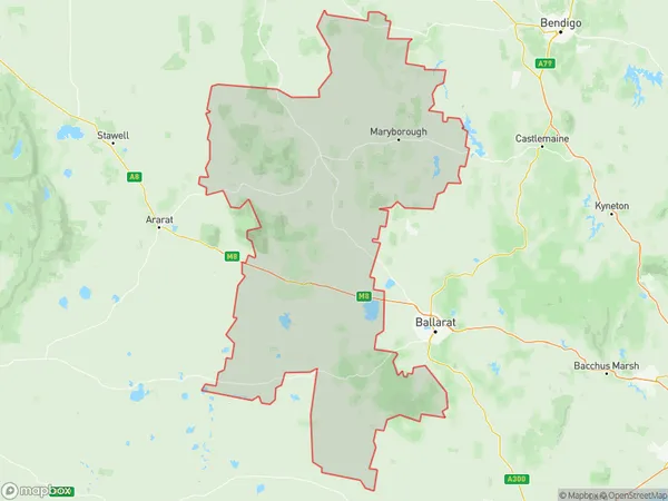 Maryborough Pyrenees, Victoria Polygon Area Map