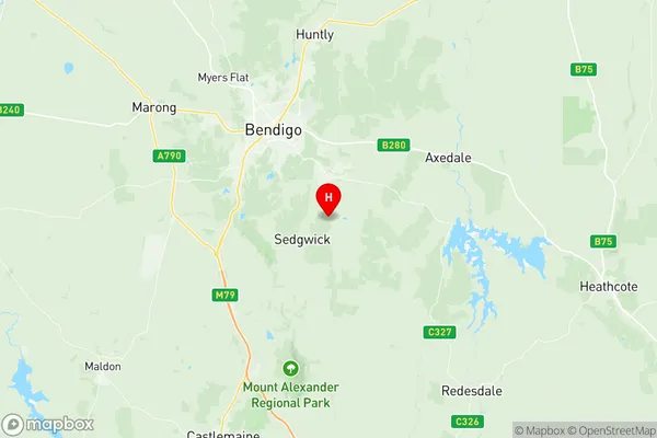 Bendigo Region South, Victoria Region Map