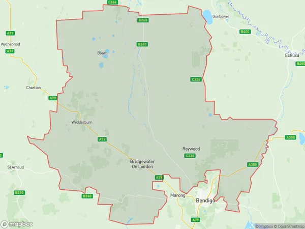 Loddon Elmore, Victoria Polygon Area Map