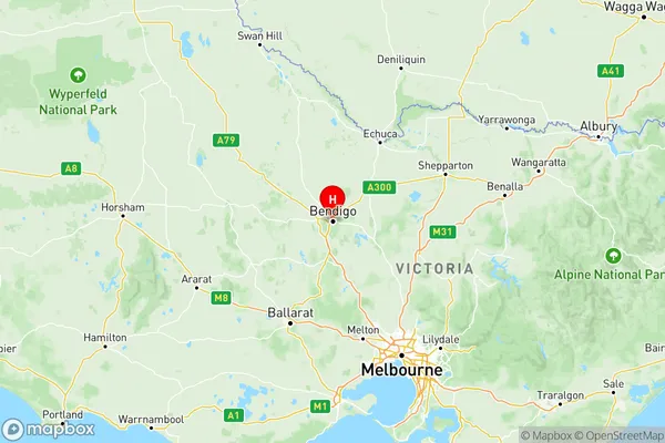 Bendigo, Victoria Region Map